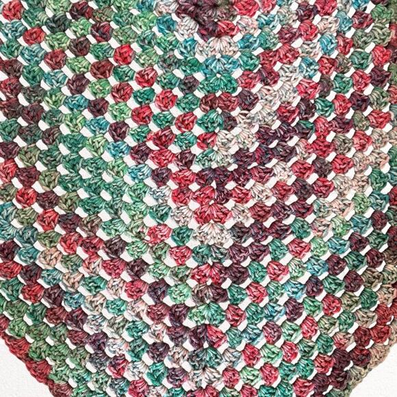 Handmade vintage crochet knit wrap/shaw/sweater, colorful, one size - Picture 5 of 6